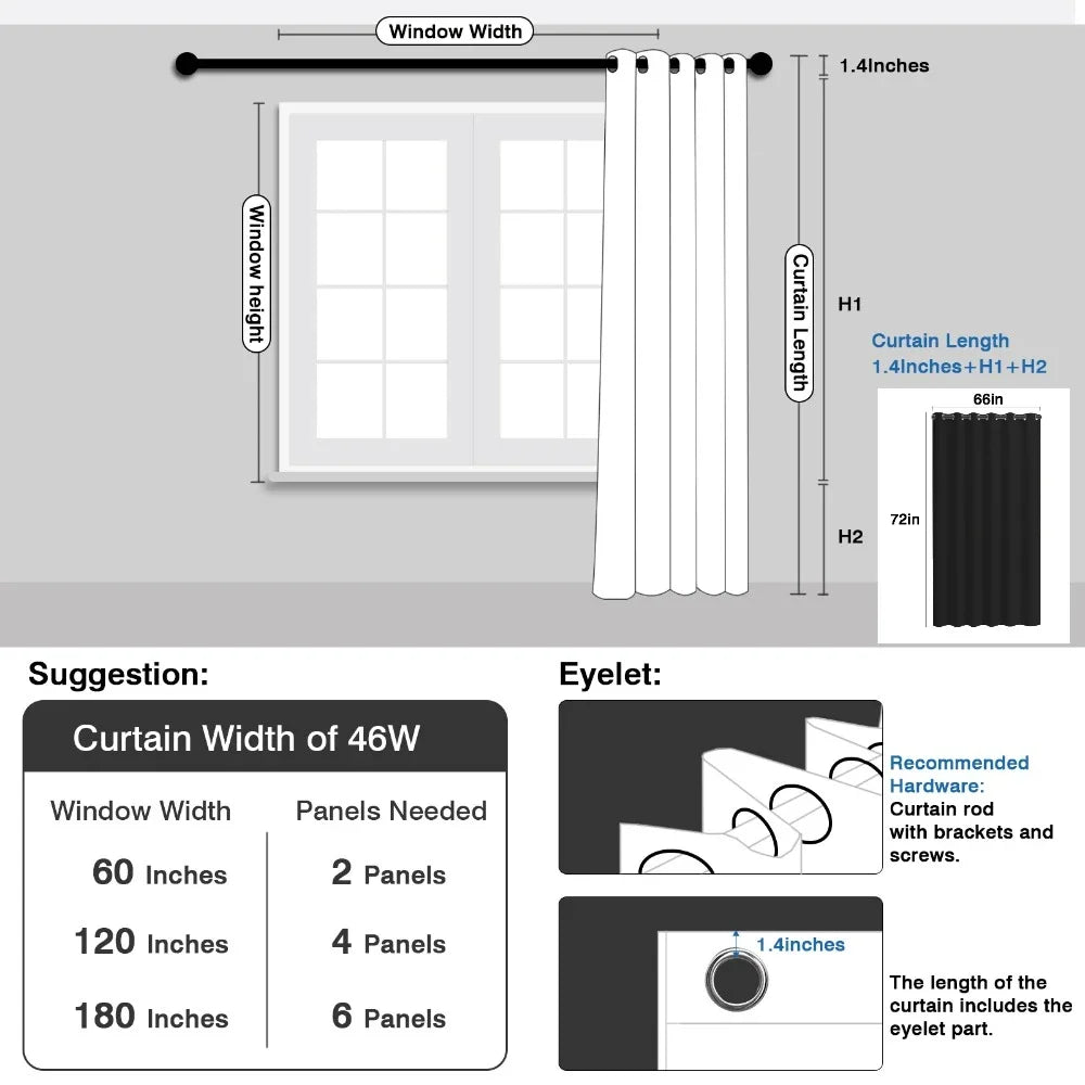 Blackout Thermal Curtain Panel