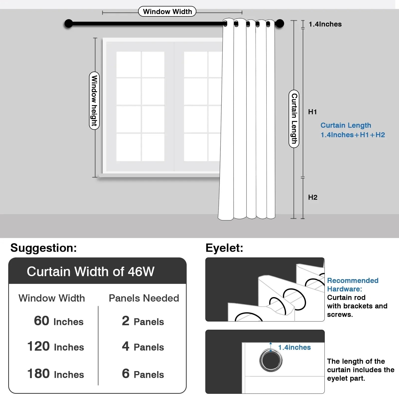 Blackout Thermal Curtain Panel