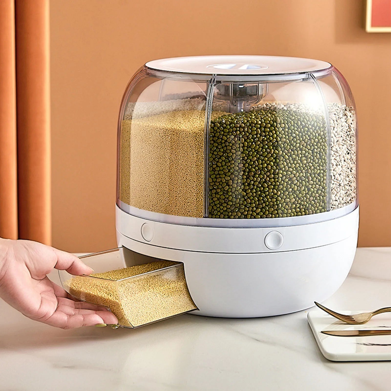 Rotating Grain Dispenser & Cereal Storage Tank