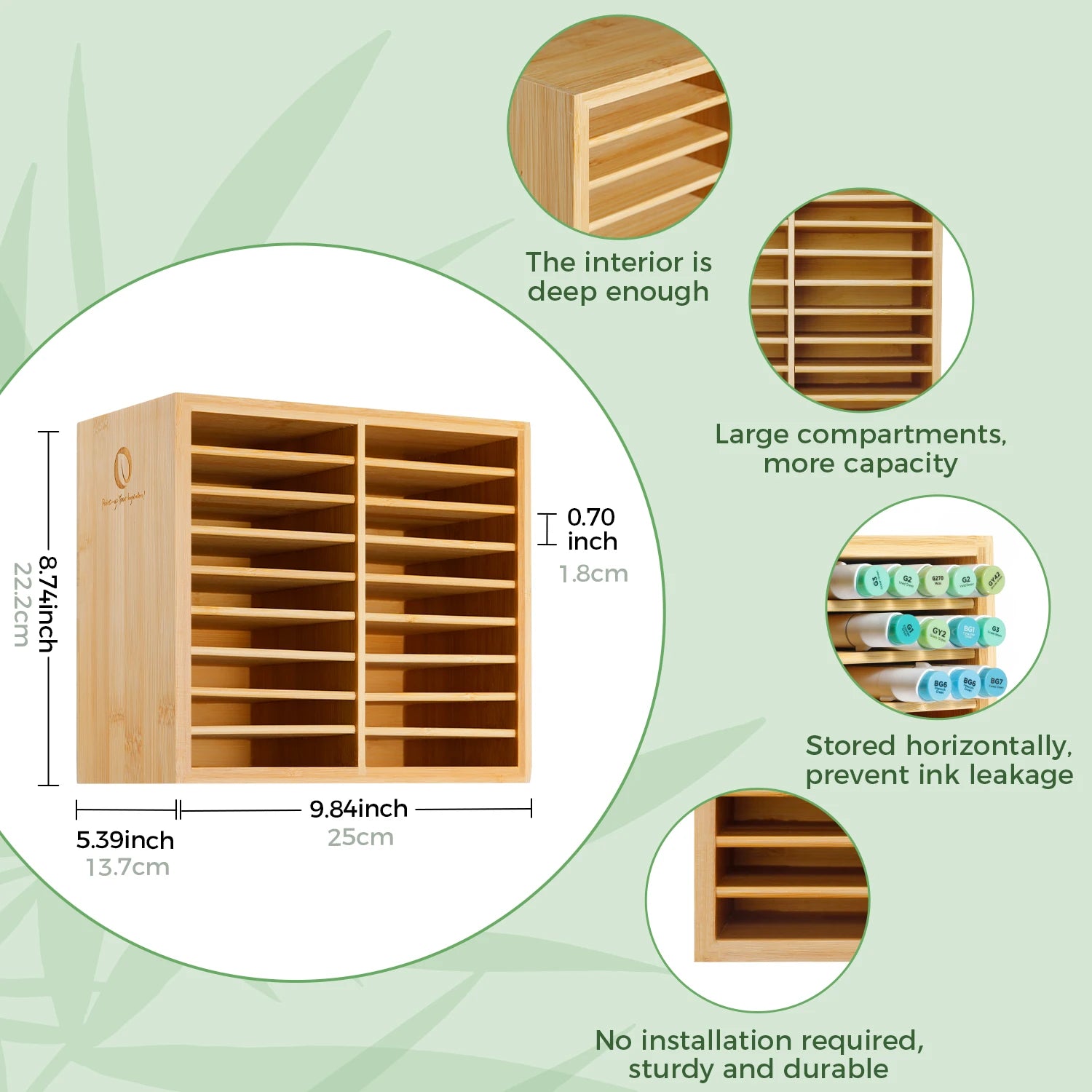 Bamboo Desktop Organiser & Pen Holder