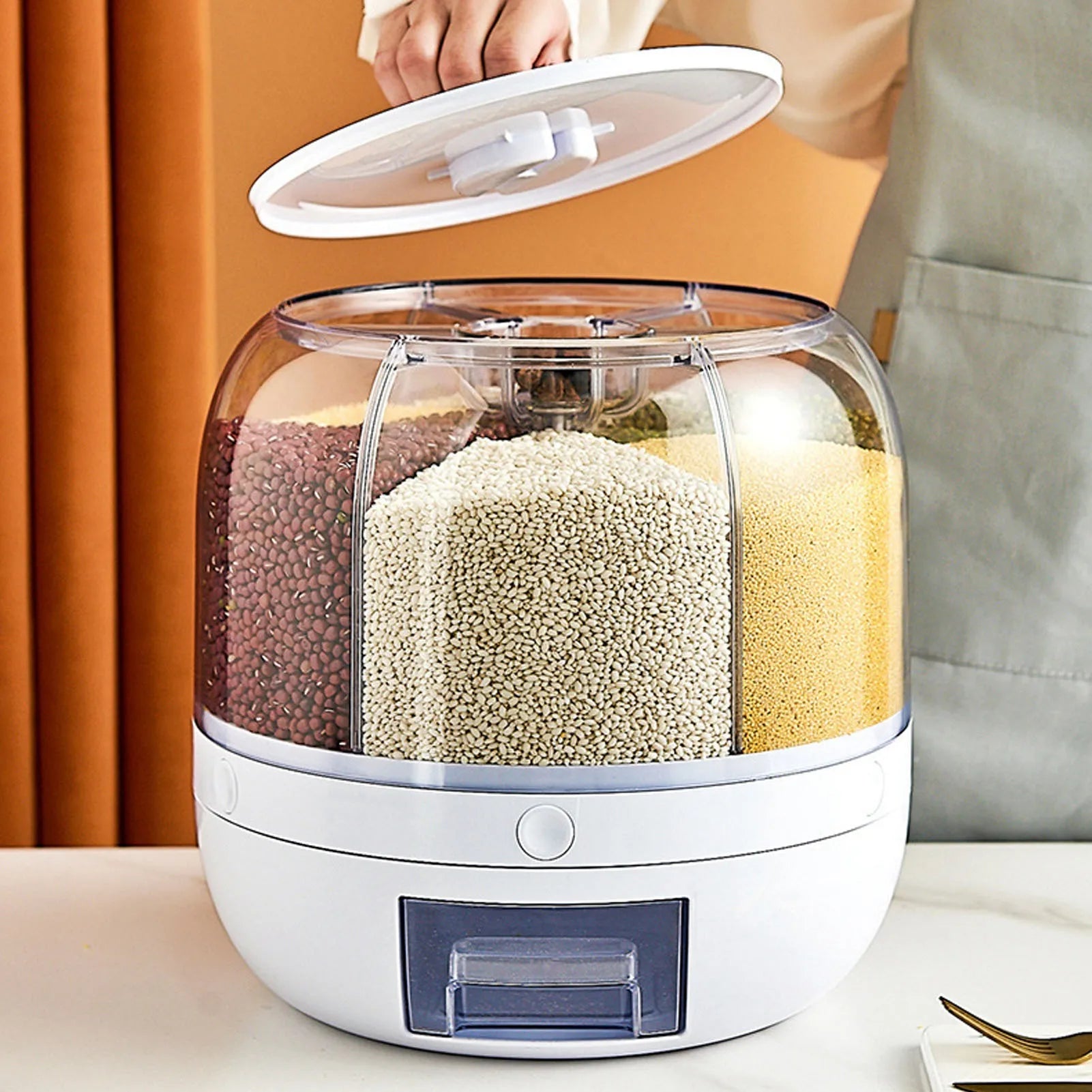 Rotating Grain Dispenser & Cereal Storage Tank