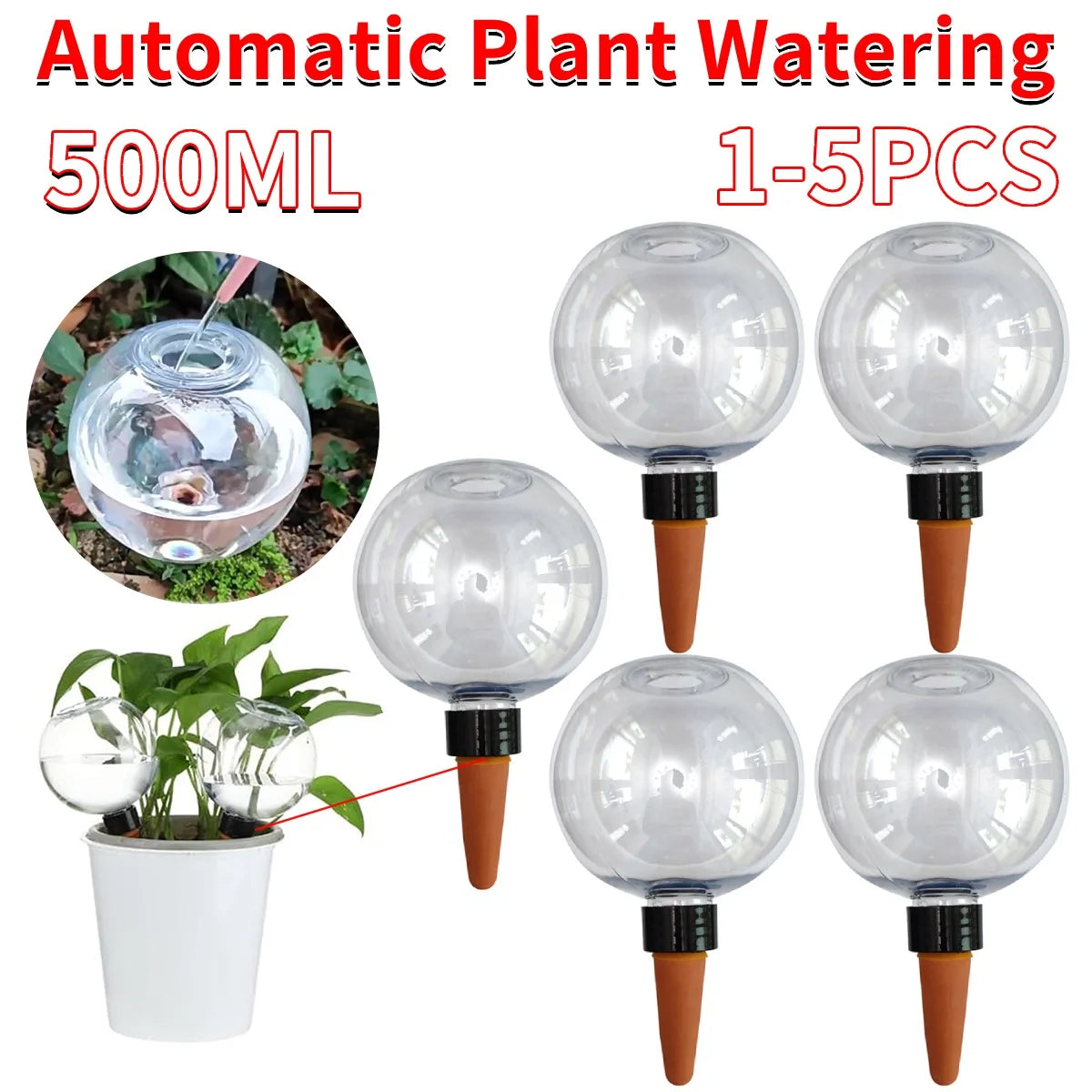 Self-Watering Plant Spikes Globes Set
