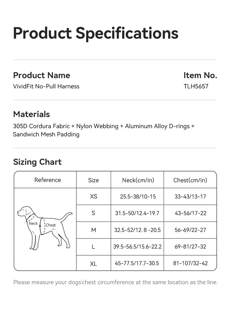 No-Pull Dog Harness (Reflective & Adjustable)