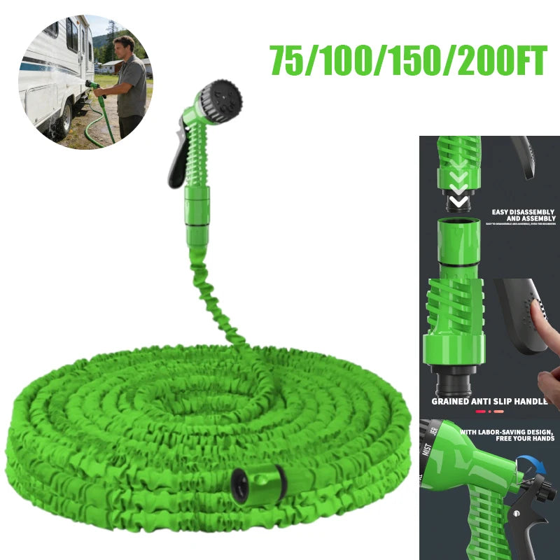 Expandable Garden Hose and Nozzle Set