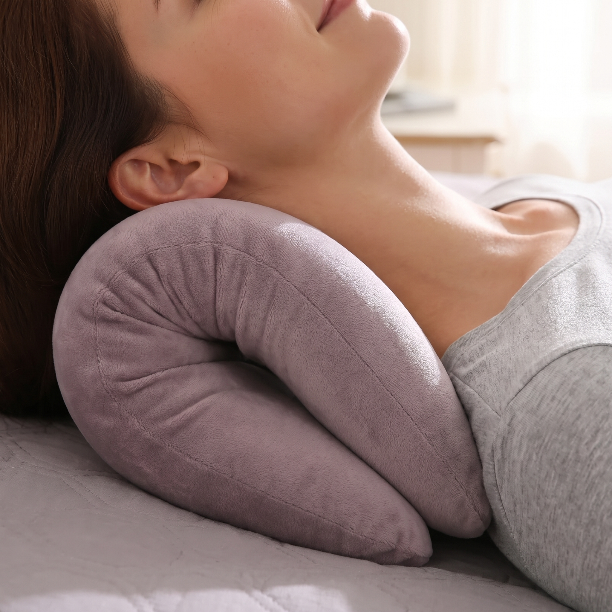 Cervical neck stretcher supporting the curve of the neck