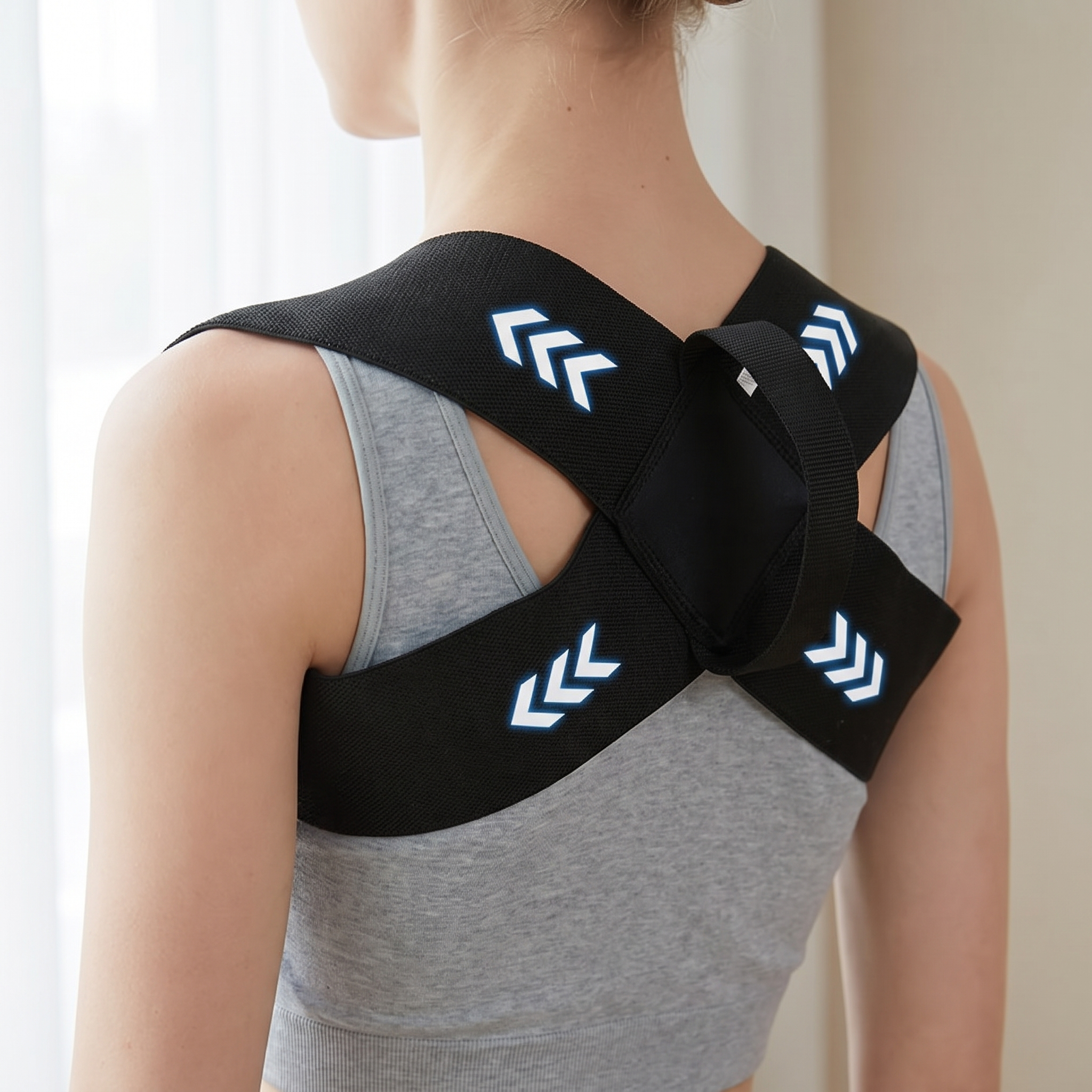 Posture corrector straps supporting the shoulders and back