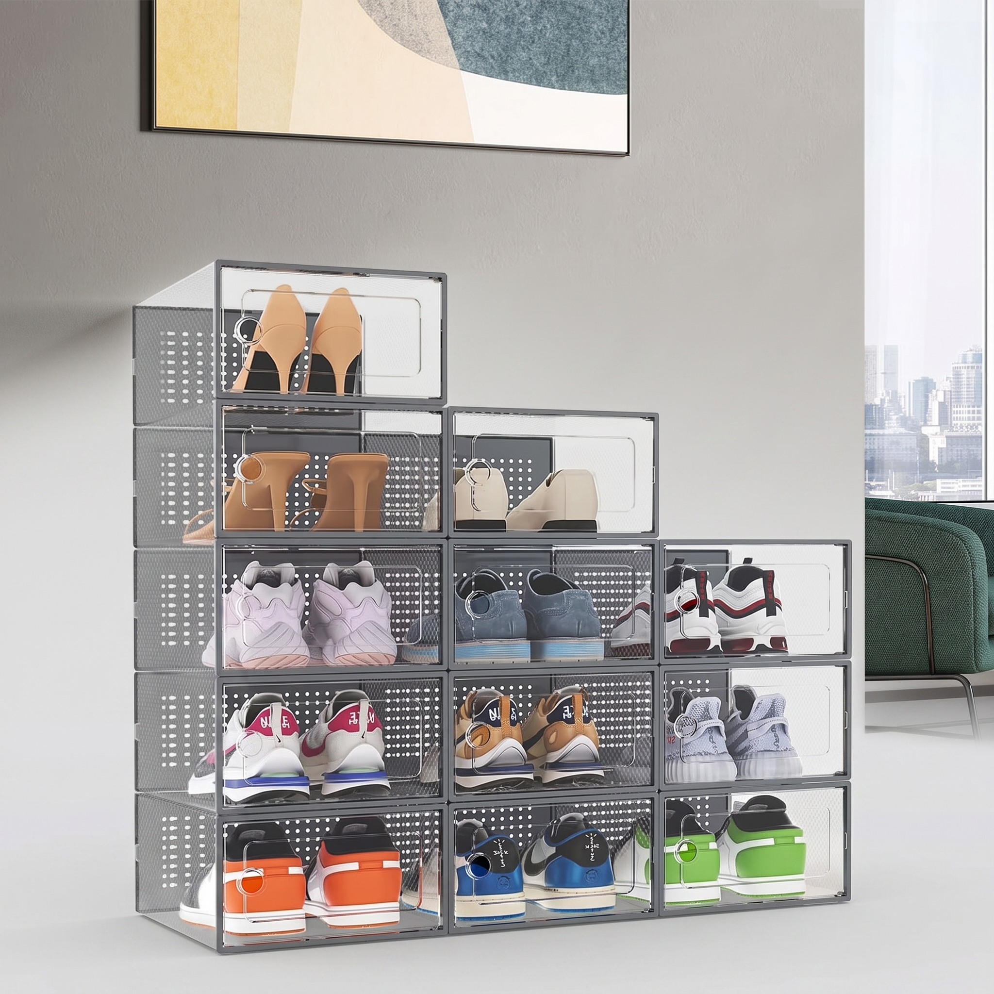 Over-door hanging shoe organizer product shot