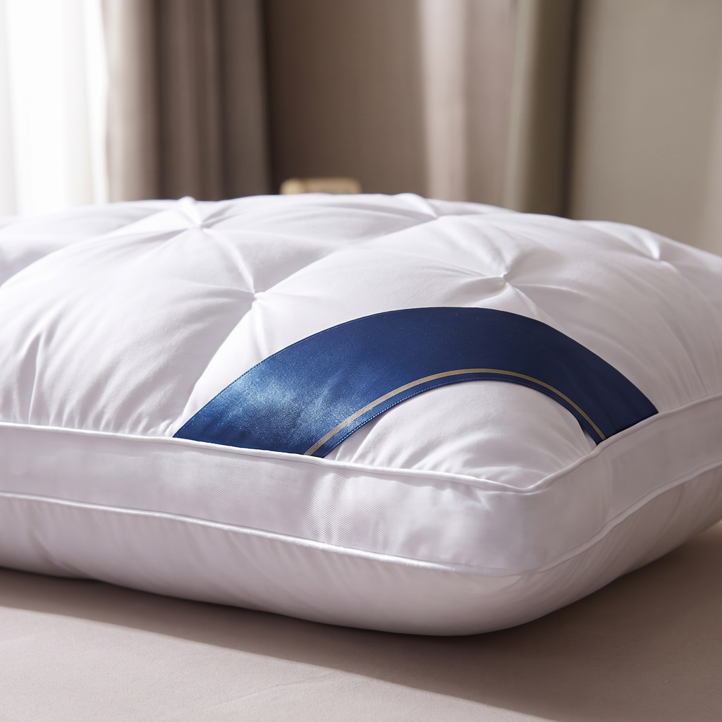 Satin pillowcase on a plush pillow with soft sheen