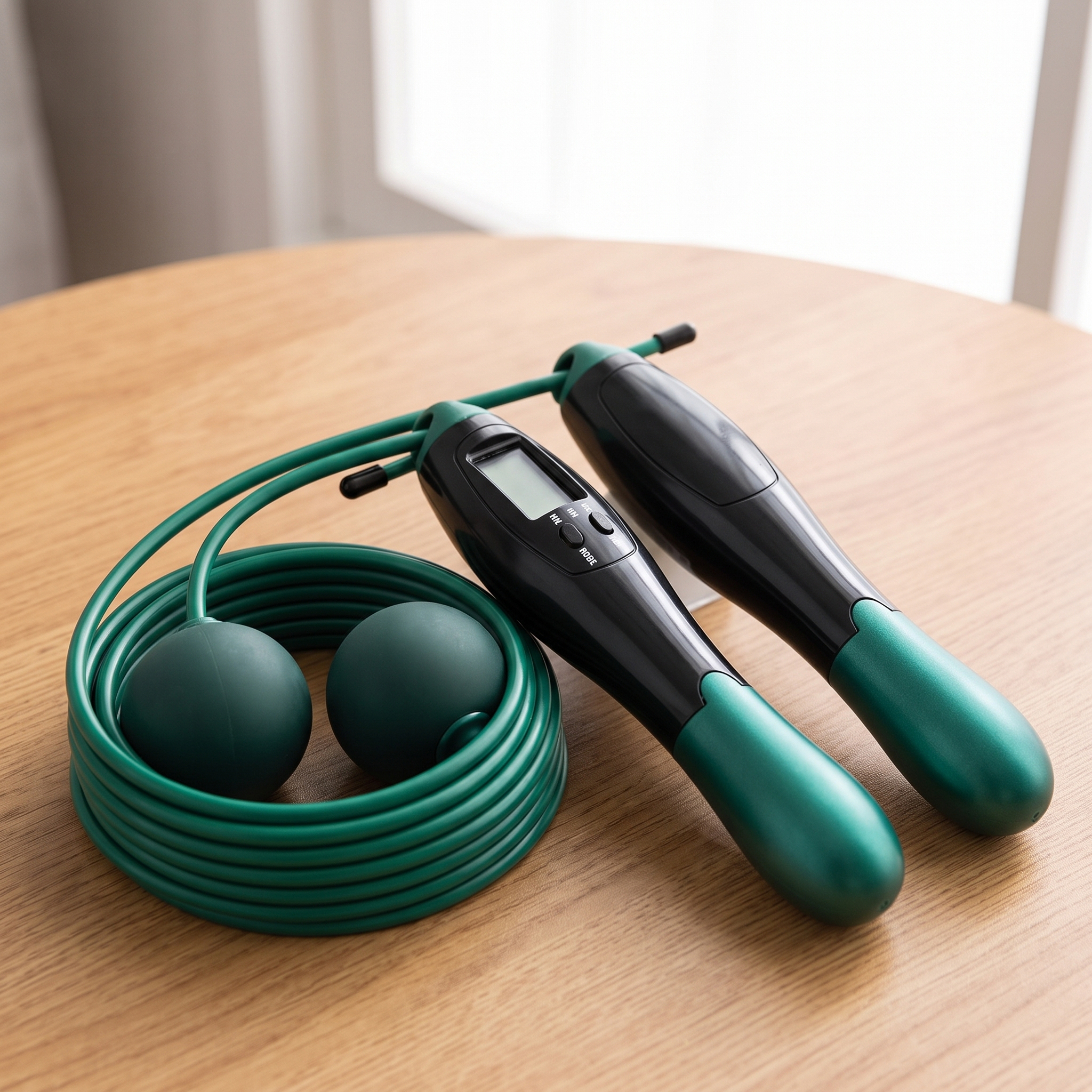 Weighted jump rope handles and cable