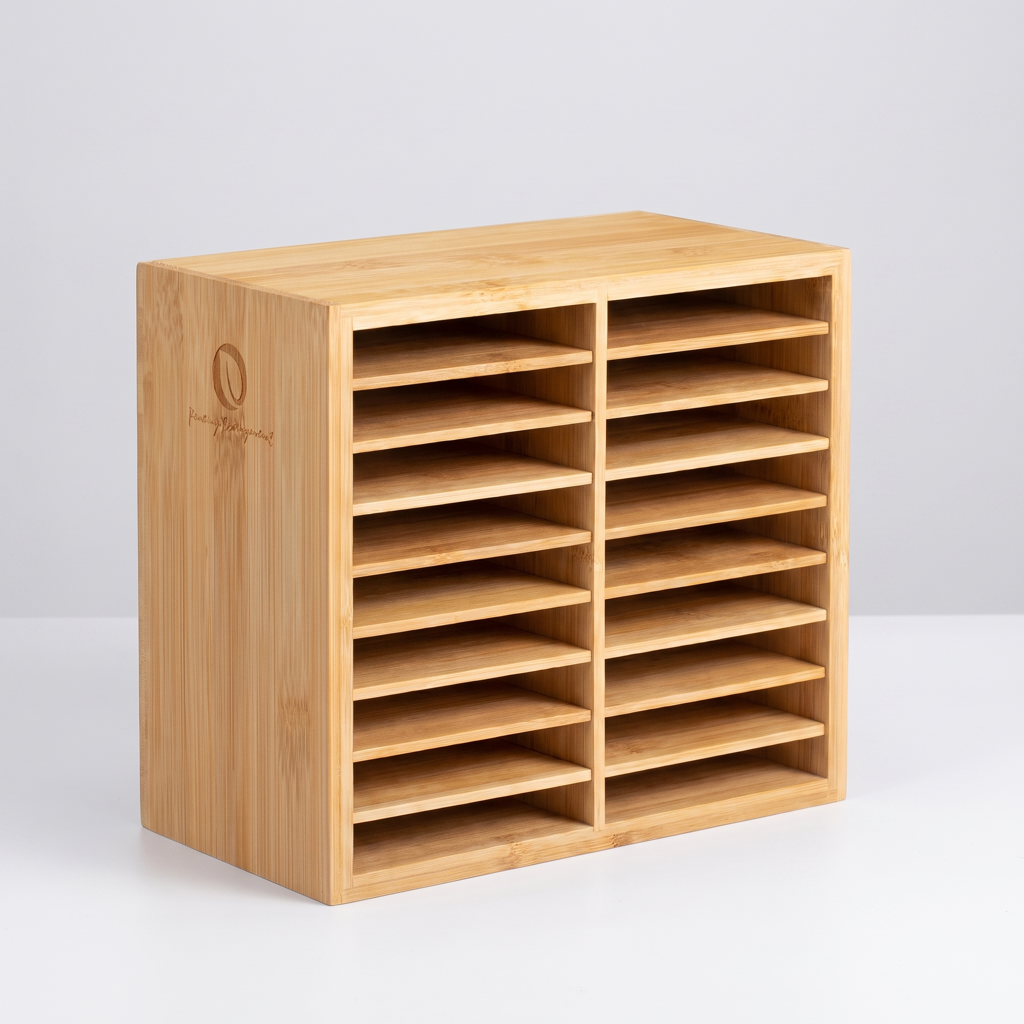 Bamboo desktop organiser and pen holder product shot