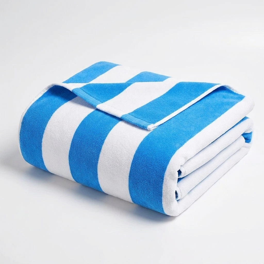 Folded extra-large microfibre beach towel product shot